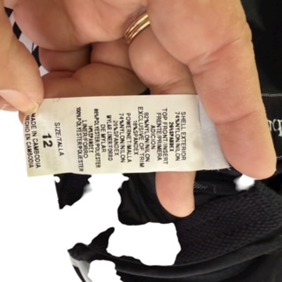 NWOT Longitude Left Side Faux Tie One Piece Abstract Design Swimsuit Size 12 - Picture 9 of 9